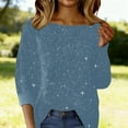 thumbnail image 7 of Sweaters for Women Ladies Glitter Real Sequin One Shoulder Strip Warm Womens Tops, 7 of 7
