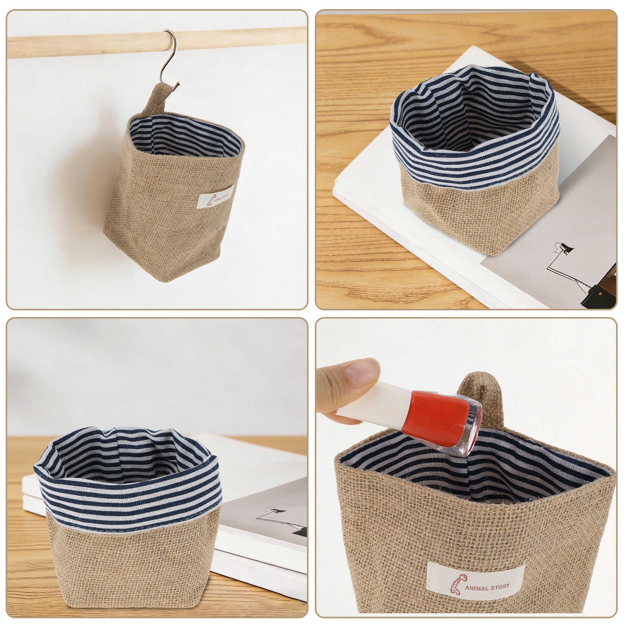 Unique Bargains Simple Durable Hanging Storage Bags 1 Pc Yellow Brown, Blue