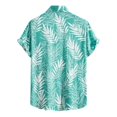 thumbnail image 5 of XFHLMJFF Mens Shirts Summer Casual Classic Basic Chic Fashion Coconut Leaf Style Short Sleeve Handsome Blouse, 5 of 8