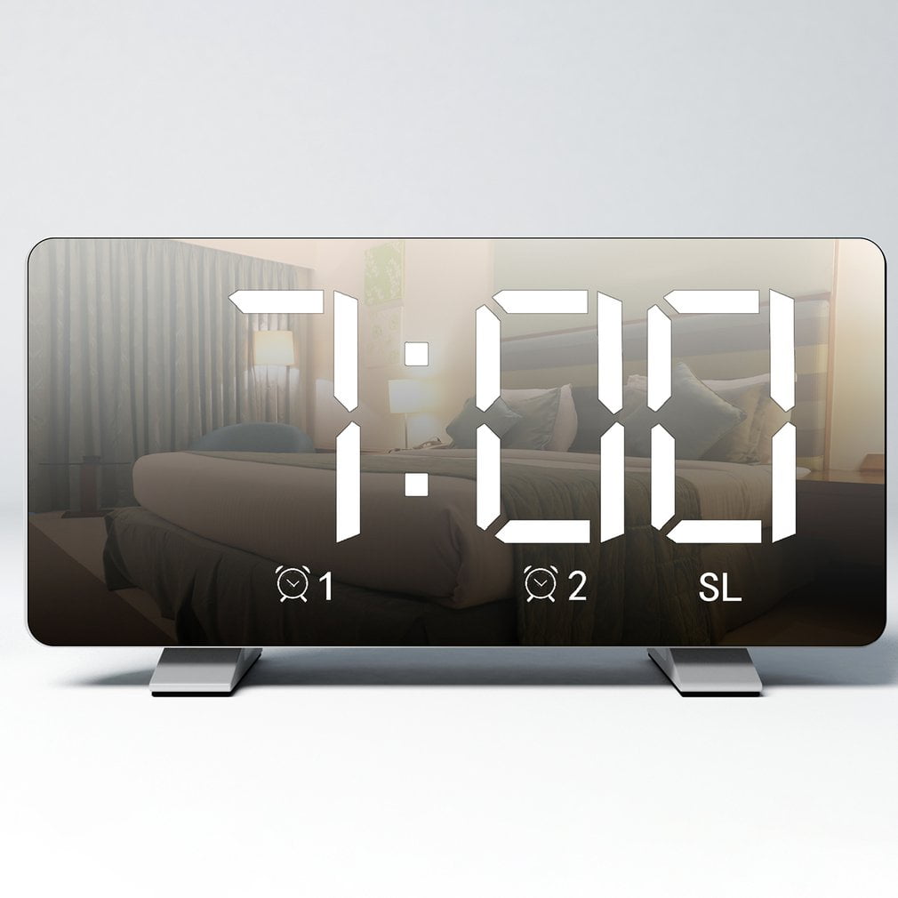 Alarm Clocks Digital Alarm Clocks with Dimmable LED Curved Screen