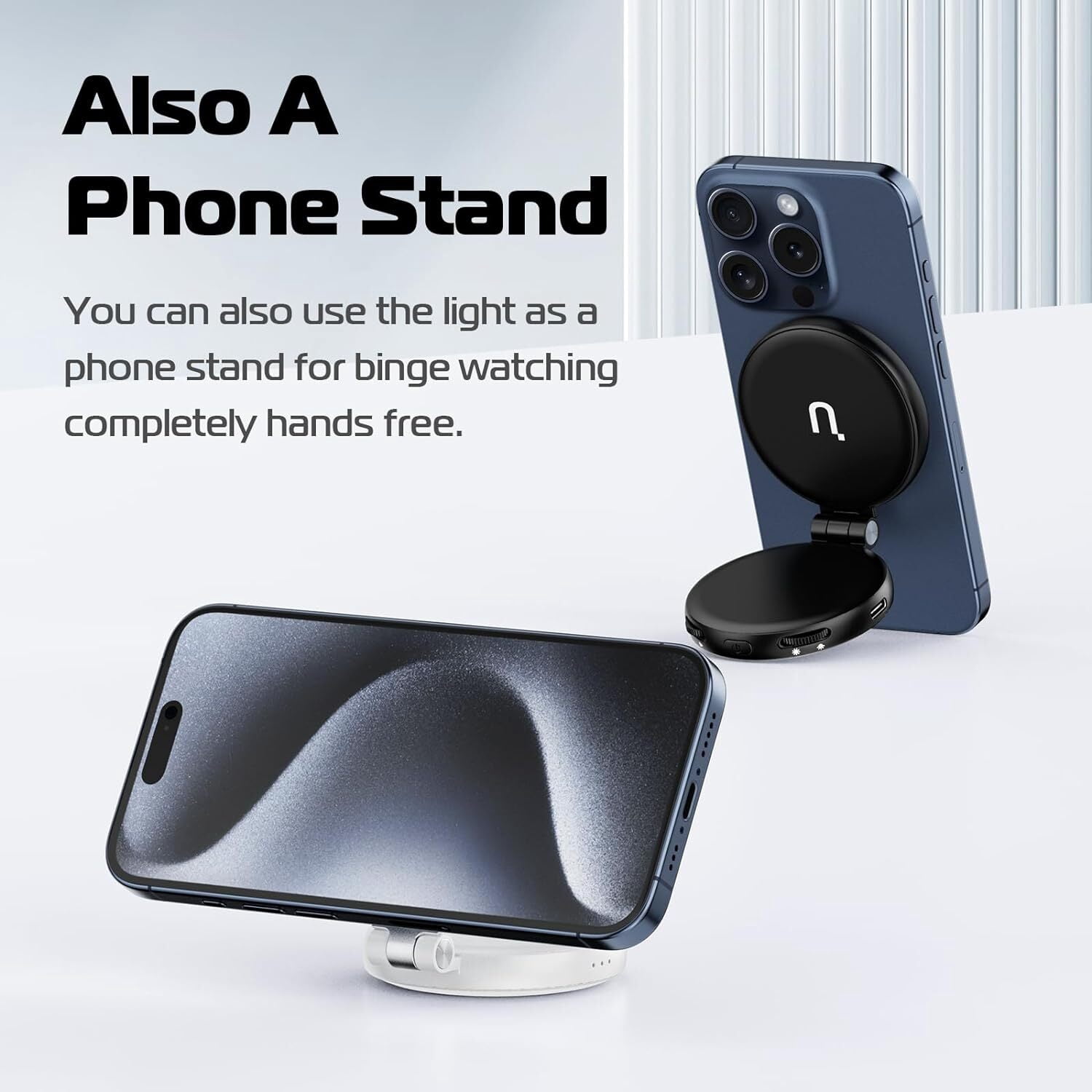 Ulanzi LM19 MagSafe Light Portable Selfie Light for iPhone 16 15 14 13 12 Pro Max Fill Light Phone Stand for Selfie Video Vlog