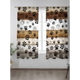 thumbnail image 2 of Sheer Curtains 72 Inches Long 2 Panels Set for Bedroom, Brown Paw Print Semi Sheer Curtains for Windows, Vintage Farmhouse Country Wooden Grain Voile Window Treatments Rod Pocket Curtain, 2 of 7