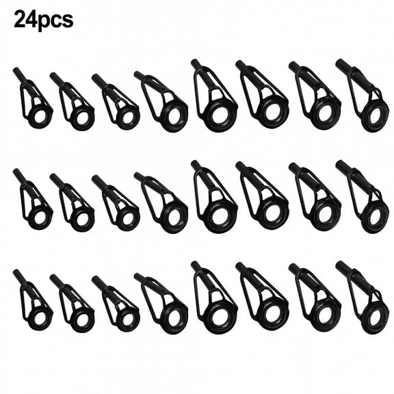 BESTSKY 24pcs Fishing Rod Tip Repair Kit Stainless Steel Ceramic Guide Tips