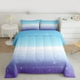 thumbnail image 2 of Homewish Cartoon Starry Night Bedding Comforter Set,Purple White Blue Twin Comforter Sets,Modern Aesthetic Art Bedding Set Forgirl,Luxury Bedroom Decor Reversible,2pcs, 2 of 8