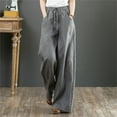 thumbnail image 2 of ZMHEGW Women Summer High Waisted Palazzo Pants Wide Leg Long Pant Women's Trousers with Pocket, 2 of 4