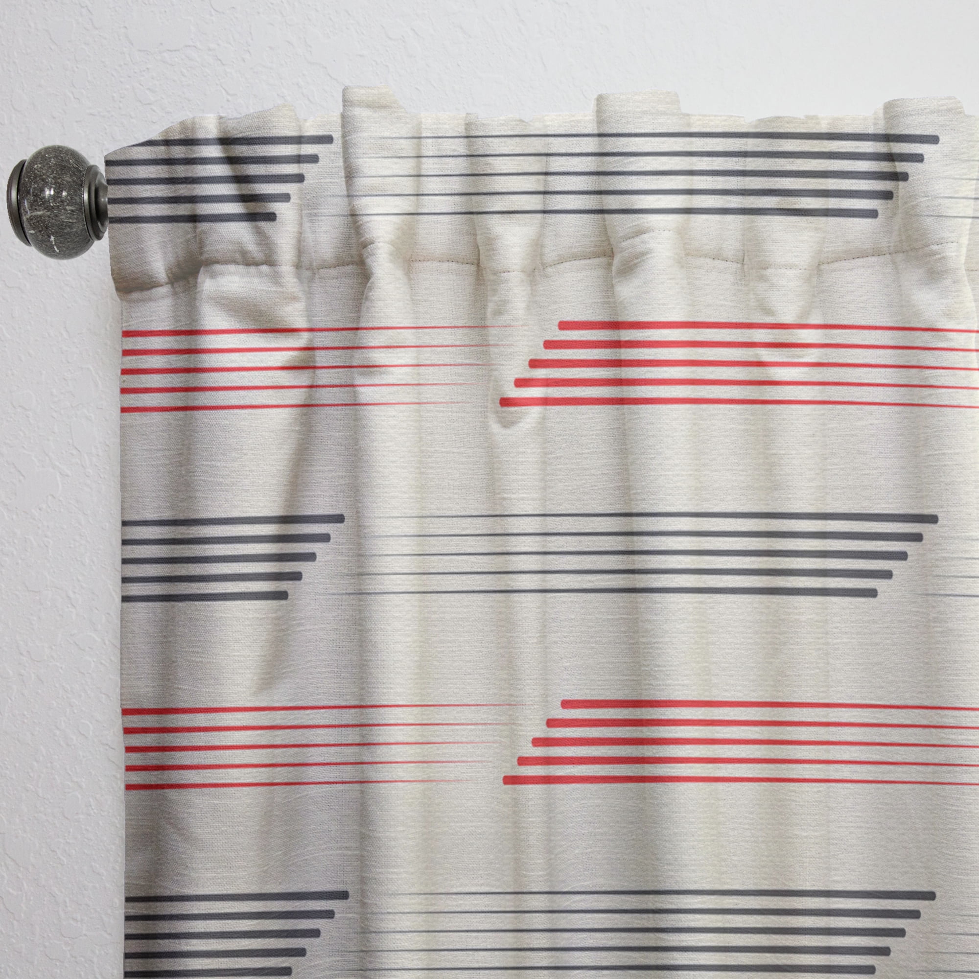 Designart 'Horizontal Geometrical Retro Pattern I' Mid-Century Modern Curtain Panel