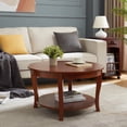 thumbnail image 6 of Traditional Round Coffee Table with Open Storage Shelf, 6 of 12