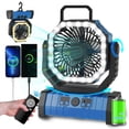 thumbnail image 1 of ADUST Ventilador de camping portátil con luz LED – 20000 mAh recargable, oscilante con rotación de 360 ​​grados, gancho para colgar para tiendas de campaña, ventilador de escritorio USB, 1 of 5