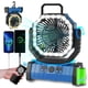 thumbnail image 1 of ADUST Ventilador de camping portátil con luz LED – 20000 mAh recargable, oscilante con rotación de 360 ​​grados, gancho para colgar para tiendas de campaña, ventilador de escritorio USB, 1 of 5
