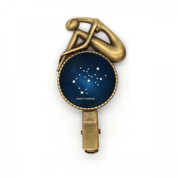 Sagittarius Constellation Zodiac Sign Hairpin Headdress Brooch Vintage Metal
