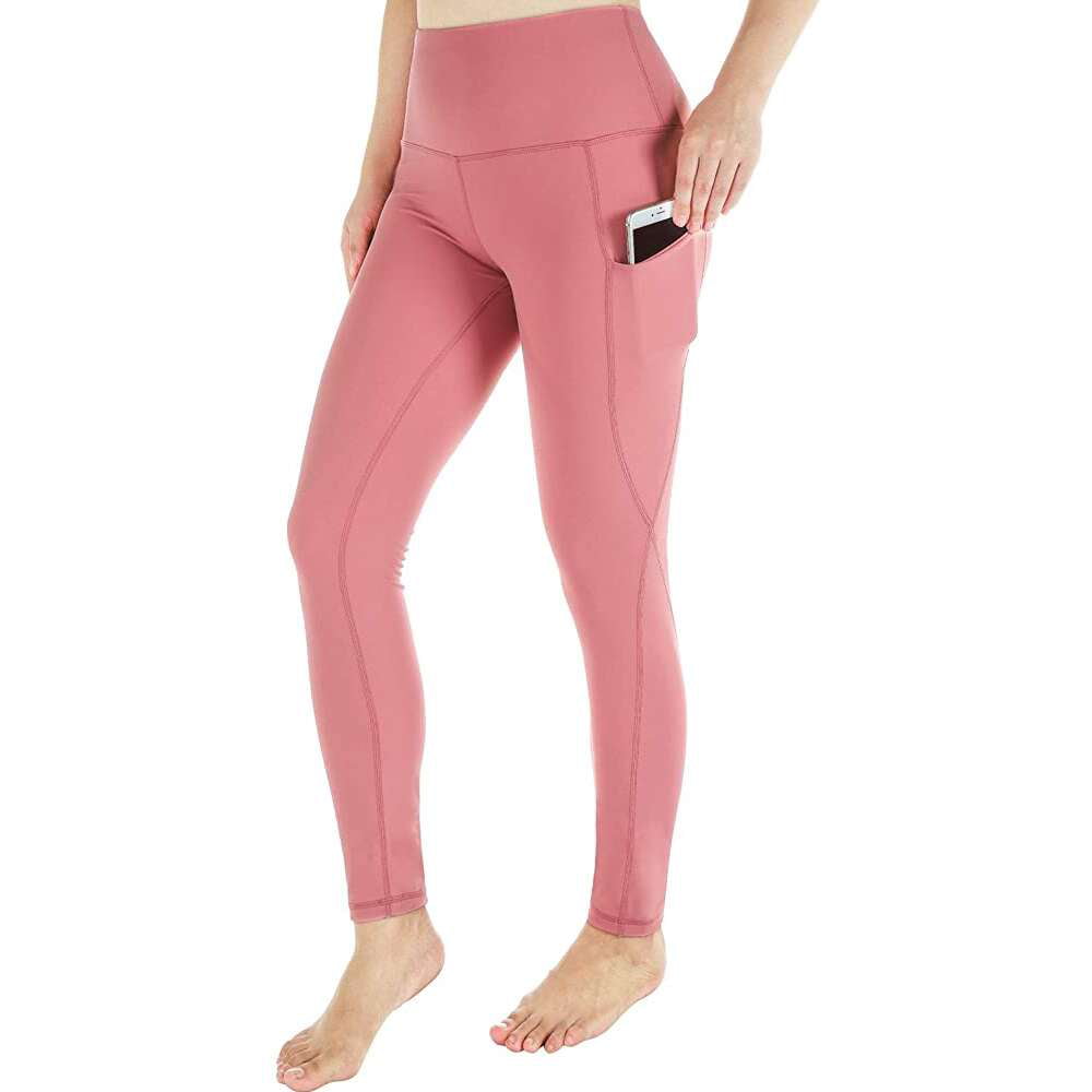 SouqFone Women High Waist Yoga Pants with Pockets 4 Ways Stretch Workout Leggings