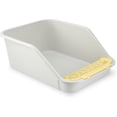 thumbnail image 2 of Large Cat Litter Box with High Sides,Cat Boxes for Indoor Cats,Cat Litter Pan for Kitty,Litter Box with Low Entry,Easy to Clean,Anti-Splashing(Grey), 2 of 10
