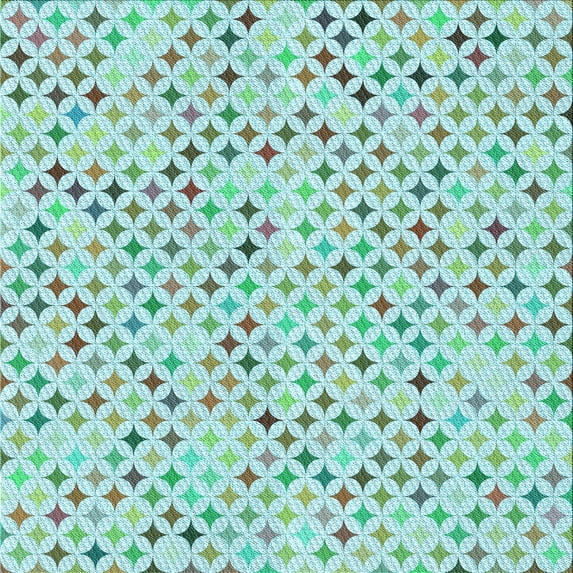 Ahgly Company Indoor Square Patterned Mint Green Area Rugs, 7' Square
