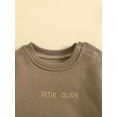 thumbnail image 3 of Zehjuhan Newborn Baby Boy Crew Neck Sweatshirt Romper, Infant Oversized Long Sleeve Letter Print Bodysuit, Fall Winter Clothes, 3 of 7