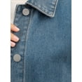 thumbnail image 5 of INSPIRE CHIC Women's Coat Oversized Denim Vest Collared Button Down Sleeveless Long Jean Jacket S Grey Blue, 5 of 6
