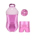 thumbnail image 2 of inlzdz Girls Sequined Halter Neck Ballet Gymnastic Leotard with Dance Shorts Hair Scrunchie Swimwear Light Pink 14, 2 of 6