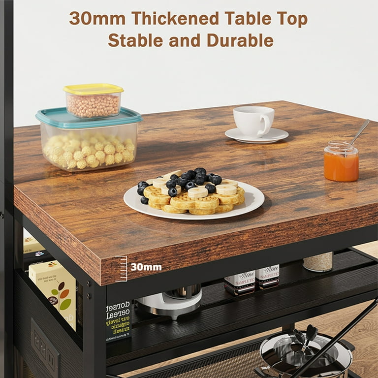 Whizmax 47 in Kitchen Island with Storage and Power Outlet, 3 Tier