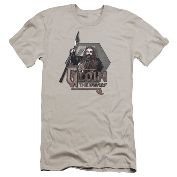 The Hobbit Gloin Premium Canvas Adult Slim Fit 30/1 T-Shirt Silver