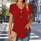 thumbnail image 5 of Gibobby Blusa Sexy Cuello en V Tops manga pétalo para mujer, camisas manga corta con cuello en V sólido, camisetas informales verano, blusas holga(Rojo,G), 5 of 5