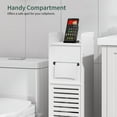 thumbnail image 3 of VECELO Bathroom Storage Cabinet, Small Floor Cabinet with Doors and Toilet Paper Holder Stand, Narrow Corner Storage Organizer, White, 3 of 8