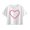 WHITE, variant on Instant Message - Baseball Heart Stitch - Youth Girls Boxy T-Shirt