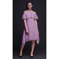 thumbnail image 4 of Bimba Butterfly Printed Womens Ruffle Front Cold Shoulder Swing Shift Dress-X-Small, 4 of 6