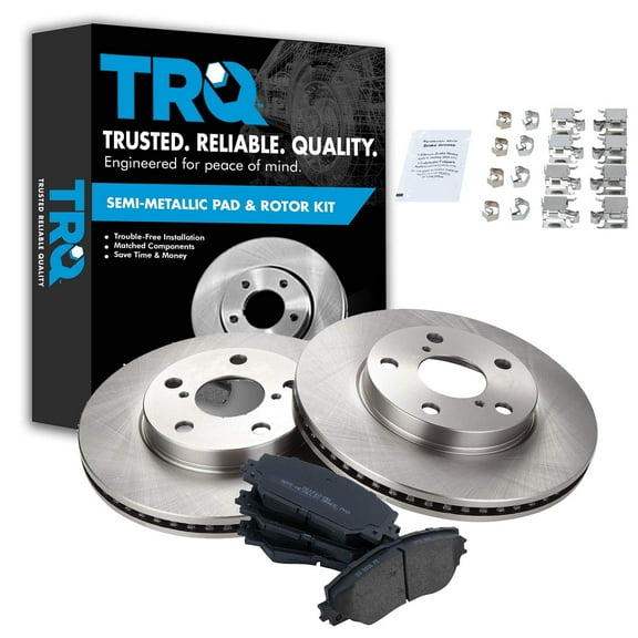 TRQ Front Brake Pad & Rotor Kit Brake Pads Brake Rotor Semi-Metallic Fits Select 2010-2012 Lexus HS250h 2008-2015 Scion xB 2012-2017 Toyota Prius V 2006-2018 RAV4