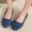 Blue, variant on Viluyesy Womens Ballet Flats, Casual Bow Round Toe Shallow Comfort Spring Summer Slip-On Dress Shoes Blue