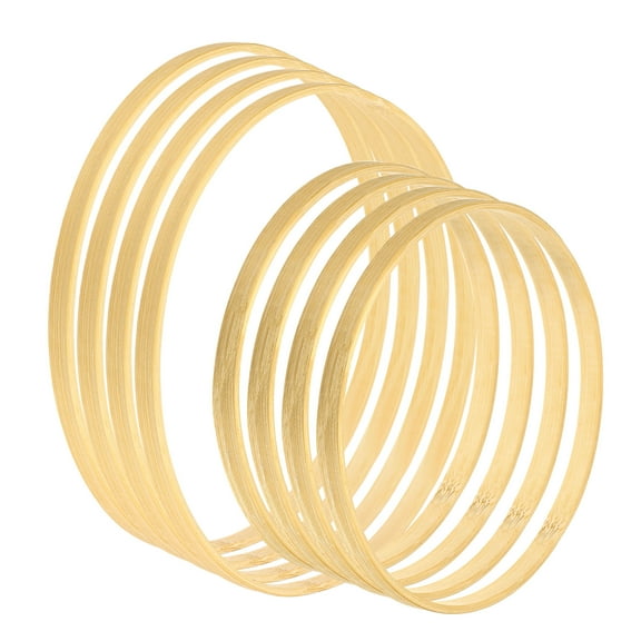 Uxcell 6 Inch 8 Inch Wooden Bamboo Floral Hoop Rings 8Pcs in 1 Set