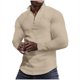 thumbnail image 2 of Blusa y camisa de manga larga con cuello alto para hombre, moda de color liso, media cremallera, blusa de manga larga con cuello alto, blusa de poliéster para hombre, 2 of 9