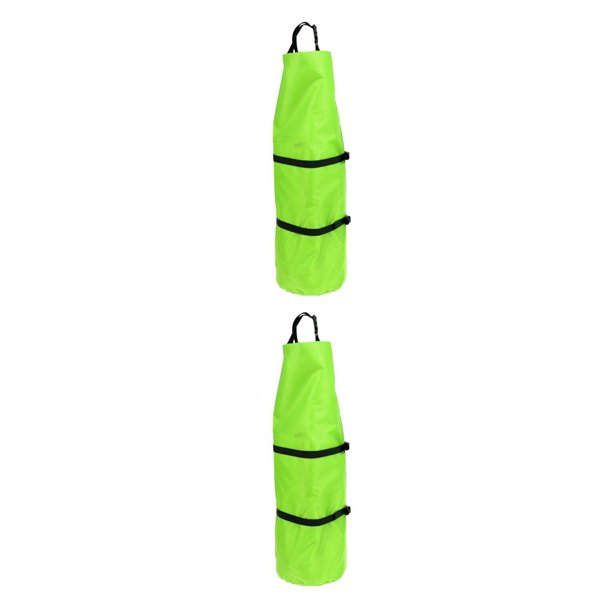 Greeniant Bolsa de almacenamiento de compresión de tienda Bolsa de lona para acampar deportes al aire libre Verde 31x70 cm 2piezas