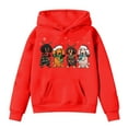 thumbnail image 1 of Sweat à Capuche de Noël pour Grandes Filles, Imprimé Chien, Mode Décontractée, Col Rond, Manches Longues, Sweat à Capuche pour Garçons et Filles, Sweat à Capuche pour Adolescentes, Roses, Chandails en Molleton Juniors et Chandail à Capuchon Rouge 8-10 Ans, 1 of 3