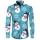 thumbnail image 2 of Camisas para hombre 2024 Camisa navideña de manga larga Casual de moda para hombre Camisas para fiesta de año nuevo para hombre Camisa estampada 3D de muñeco de nieve navideño, 2 of 5