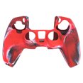 thumbnail image 1 of Funda de silicona con textura de cuero Camo para el controlador inalámbrico PS5 (rojo), 1 of 7