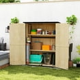 thumbnail image 2 of GVN Garden Storage Shed, Tool Storage Shed,Outdoor Garden Shed with Asphalt Roof, 2 Shelves, Lockable Doors and Adjustable Feet, Natural, 2 of 11