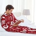 thumbnail image 6 of Lsque Ho Pattern Funny Christmas Pattern Long Sleeve Pajama Set for Men - Soft 2-Piece Sleepwear and Loungewear Set with Pockets, Comfy Nightwear-Small, 6 of 7