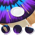 thumbnail image 4 of Blue Purple Tie Dye Pattern Round Fitted Tablecloth with Elastic Edge,Dining Table Cover Waterproof,Outdoor Round Tablecloth for Camping,Dining,Indoor and Outdoor, 4 of 7