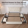 thumbnail image 3 of Novilla Full Size Bed Frame with Drawers, Full Size Bed Frame with Headboard, Full Bed Frame with LED Lights, Charging Station and Adjustable Headboard, No Box Spring Needed, White Velvet, 3 of 23