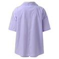 thumbnail image 4 of PEASKJP Short Sets for Women Casual Summer Women's Shirt Set Short Sleeve Button Down Casual Hippie Holiday Beach T-Shirts Shorts Outfits (Purple,L), 4 of 4