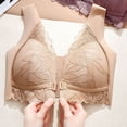 thumbnail image 7 of Zpanxa Seamless Bras for Women Wireless Full Coverage Lace Push-up Breathable Wide Straps Everyday Bra Khaki 42BC, 7 of 7