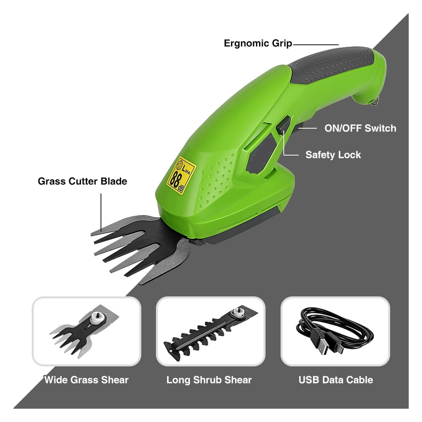 3.6/7.2V 2 In 1 Electric Trimmer Lithium-ion Cordless Hedge Trimmer Rechargeable Garden Tools Hedge Trimmers For Grass ,2 IN 1 Trimmer & Edger