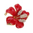 thumbnail image 1 of Pin de broche de flor rojo de aleación de diamantes de imitación para mujer Clip de bufanda, 1 of 8