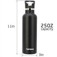 thumbnail image 4 of 25 OZ Hydro Double Walled Wall Flask Stainless Steel Metal Water Bottle Straw Lid with Handle or Bite Valve Top Vacuum Insulated Leak Proof Reusable Bike Standard Thermos Blue Black, 4 of 8