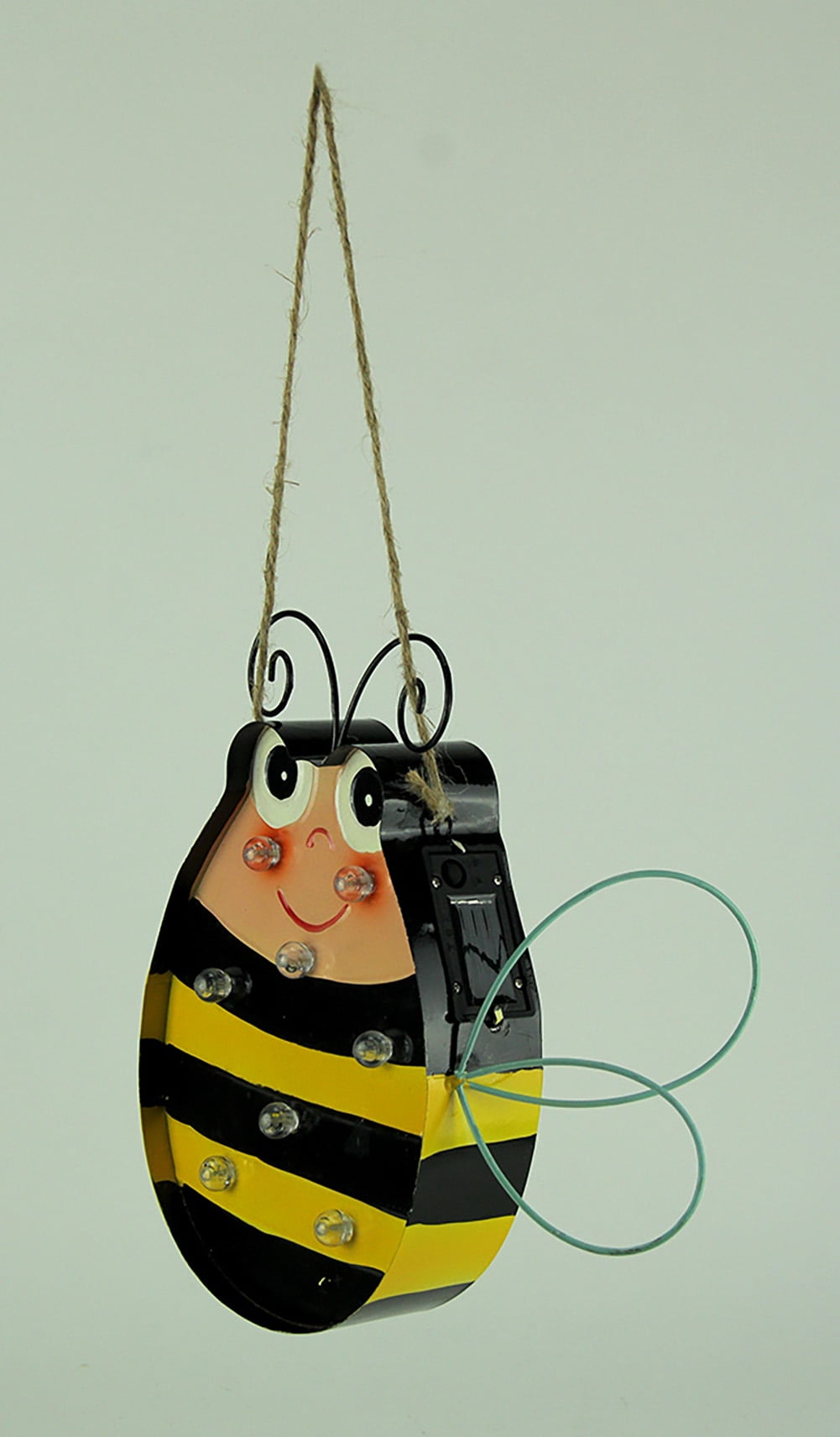 Things2Die4 Metal Bee Hanging LED Solar Garden Sculpture Light Yard Decor Art