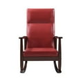 thumbnail image 2 of Upholstered Rocking Chair with High Backrest, Leather and Armrest, Leisure Line Rocking Chair Suitable for Living Room, Bedroom, and Office (Red PU), 2 of 6