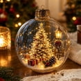 thumbnail image 4 of JHRGJIO Clear Plastic Christmas Ornament Balls, Fillable Transparent Baubles Accent, Mini Winter Scene Inside Christmas Tree Hanging Decorations Xmas Christmas Winter Decor, 4 of 6