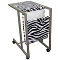 thumbnail image 2 of 24.25" Tall Portable Metal Laptop Cart / Desk, Zebra Print, 2 of 3