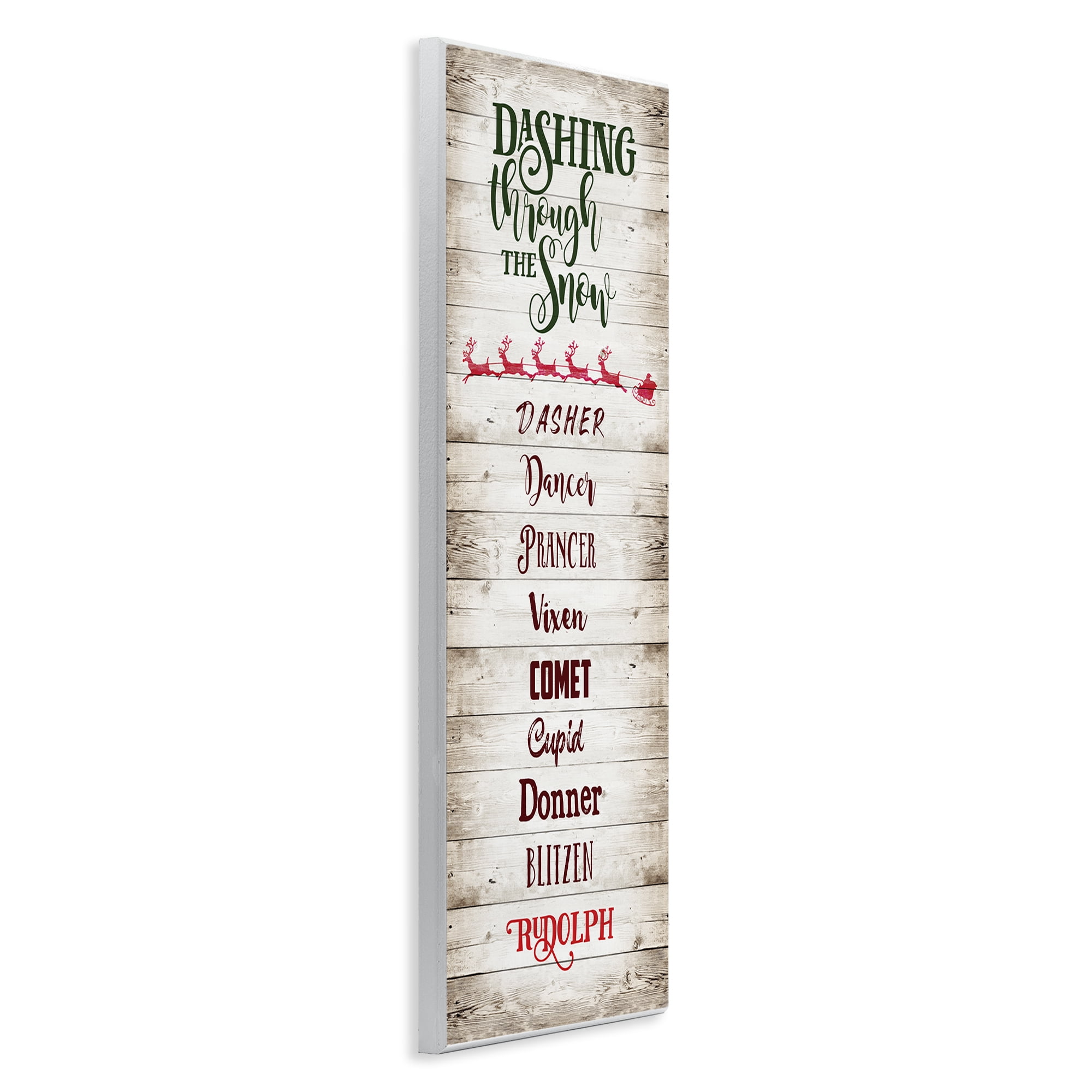 Stupell Industries Rustic Santa's Reindeer Holiday Painting Unframed Art Prints Wall Art, 7 x 17