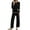 Black, variant on Womens Two Piece Outfits Casual Long Sleeve Knit Sweater Tops Matching Wide Leg Pants Tracksuit Lounge Sets Black L