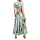 thumbnail image 4 of SAYOO Vestido bohemio femenino, estampado de flores de verano con cuello en V corto / media manga de una pieza para damas, S / M / L / XL / XXL SAYOO  moda, 4 of 7